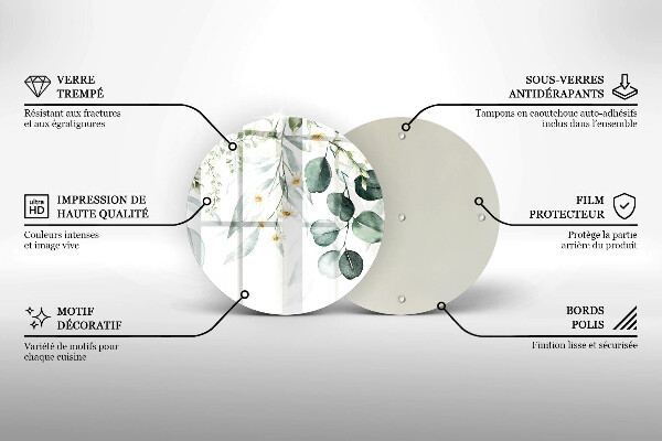 Tagliere in vetro temperato Piante ad acquerello