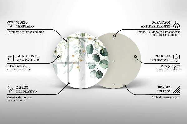 Tagliere in vetro temperato Piante ad acquerello