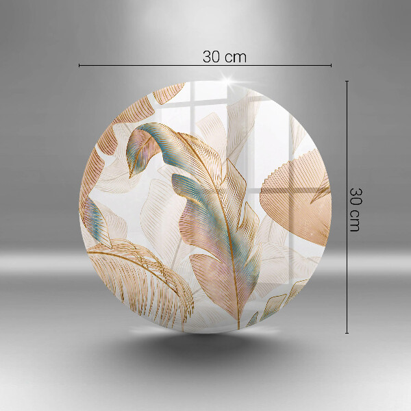 Tagliere in vetro temperato Piume e foglie boho