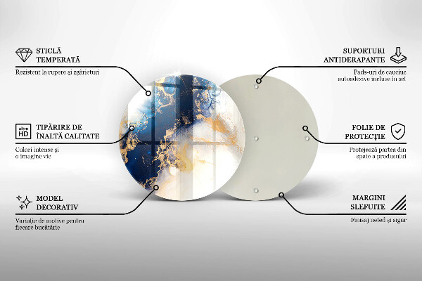 Tagliere in vetro temperato Astrazione con il blu