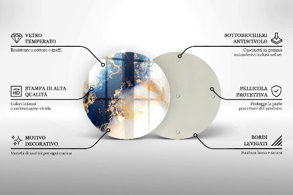 Tagliere in vetro temperato Astrazione con il blu