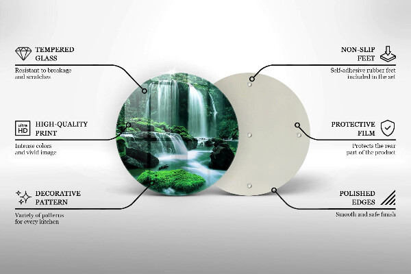 Tagliere in vetro Cascata selvaggia nella giungla