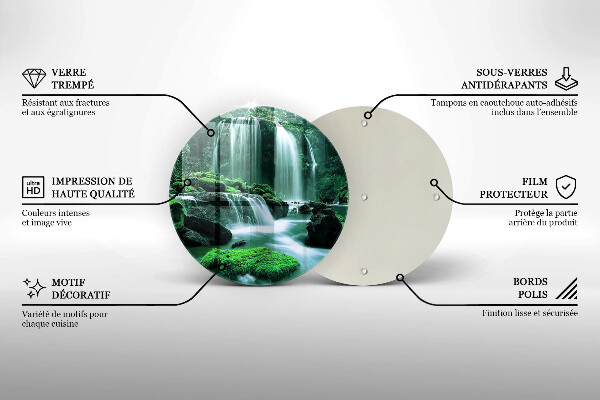 Tagliere in vetro Cascata selvaggia nella giungla