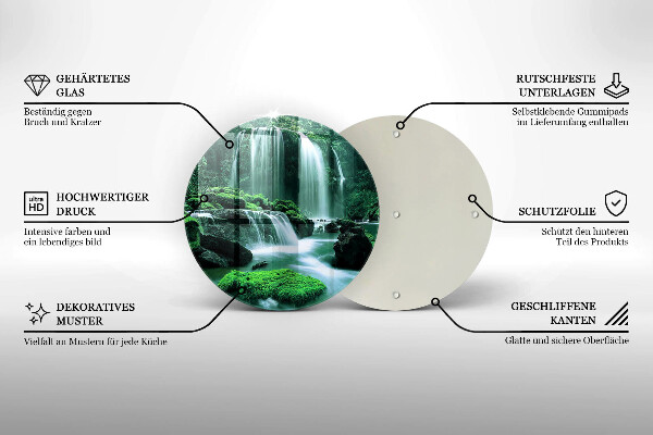 Tagliere in vetro Cascata selvaggia nella giungla