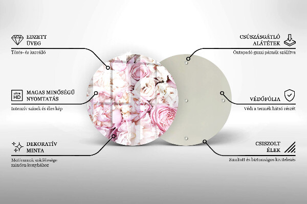 Tagliere in vetro Mazzo di peonia