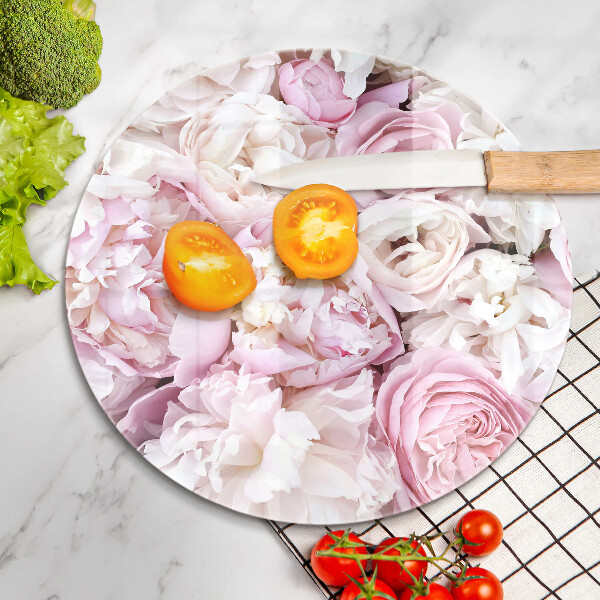 Tagliere in vetro Mazzo di peonia