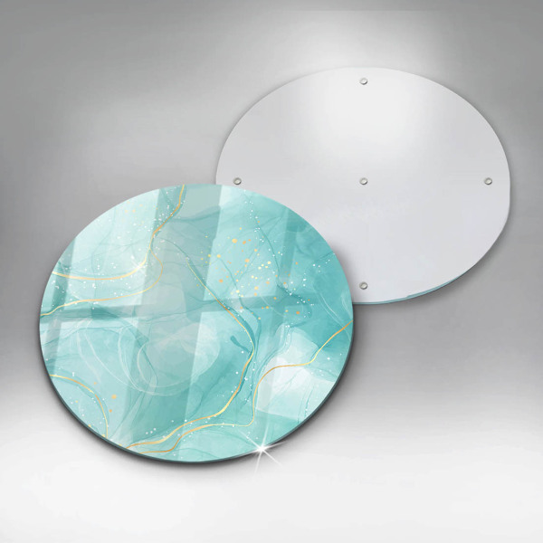 Tagliere in vetro Astrazione blu e oro