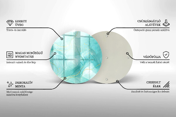 Tagliere in vetro Astrazione blu e oro