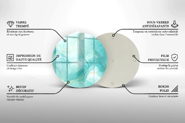 Tagliere in vetro Astrazione blu e oro