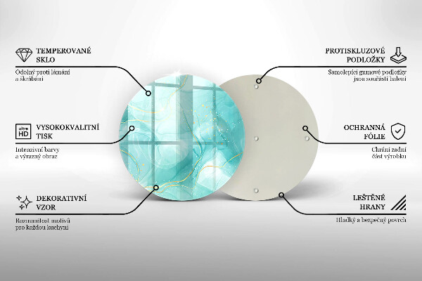 Tagliere in vetro Astrazione blu e oro