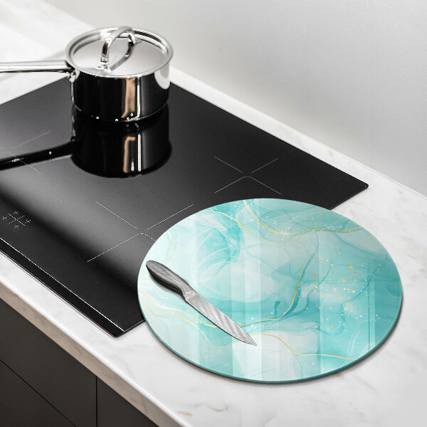 Tagliere in vetro Astrazione blu e oro