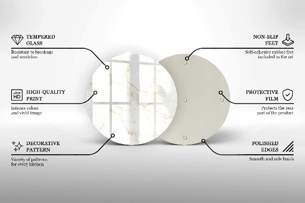 Tagliere in vetro Elegante pietra di marmo