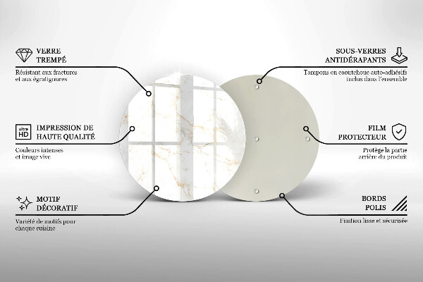 Tagliere in vetro Elegante pietra di marmo