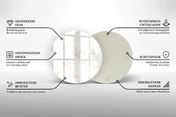 Tagliere in vetro Elegante pietra di marmo