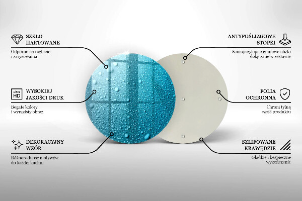 Tagliere in vetro Gocce d'acqua