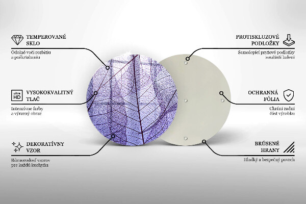 Tagliere in vetro Foglie con venature