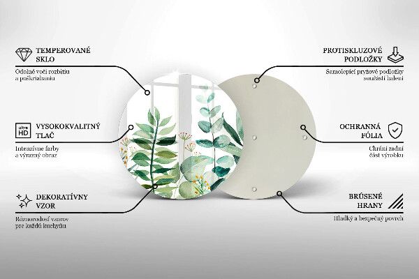 Tagliere in vetro Illustrazione delle foglie delle piante