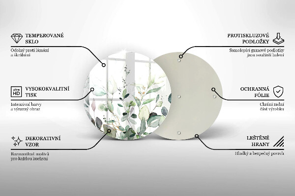 Tagliere in vetro Piante ad acquerello