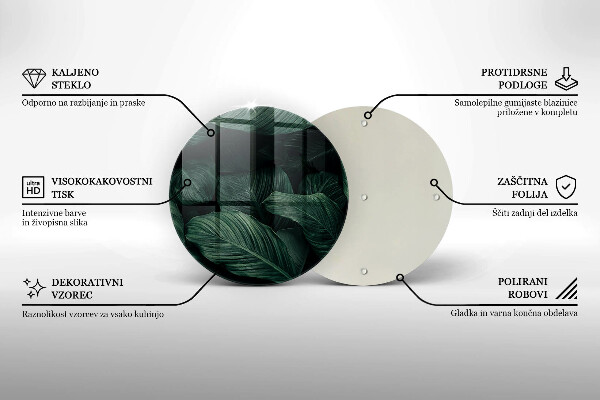 Tagliere in vetro Foglie scure