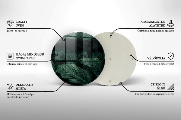 Tagliere in vetro Foglie scure