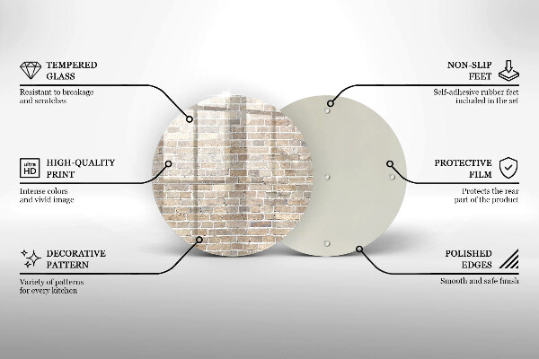 Tagliere in vetro Muro di mattoni luminosi