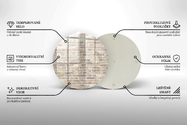 Tagliere in vetro Muro di mattoni luminosi