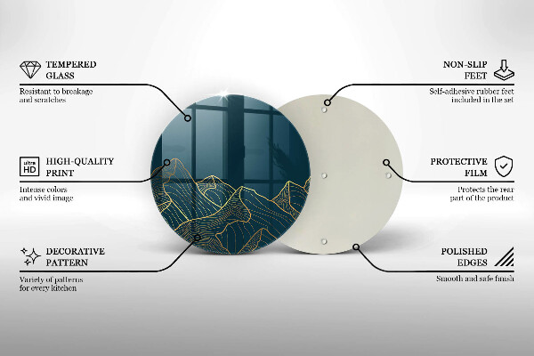 Tagliere in vetro Montagne astratte