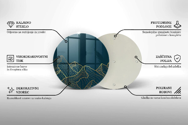 Tagliere in vetro Montagne astratte