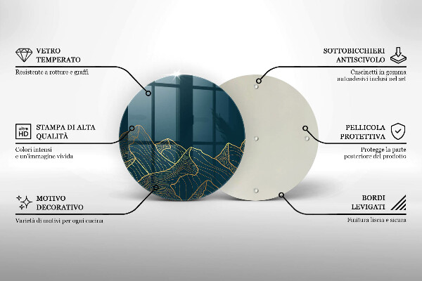 Tagliere in vetro Montagne astratte