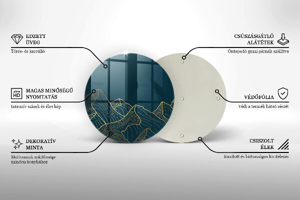Tagliere in vetro Montagne astratte