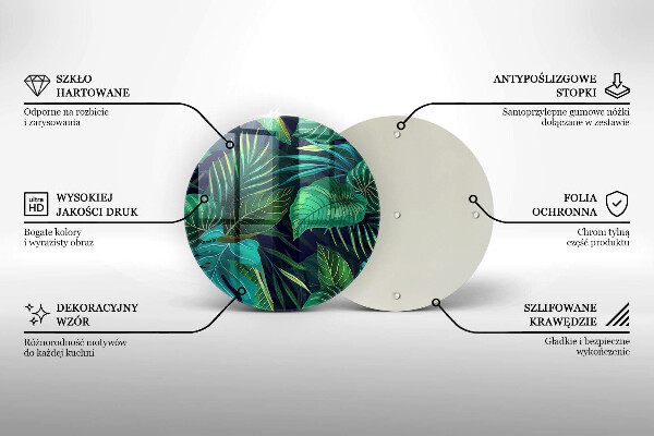 Tagliere in vetro Illustrazione delle foglie della giungla