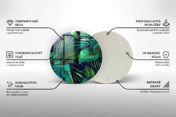 Tagliere in vetro Illustrazione delle foglie della giungla