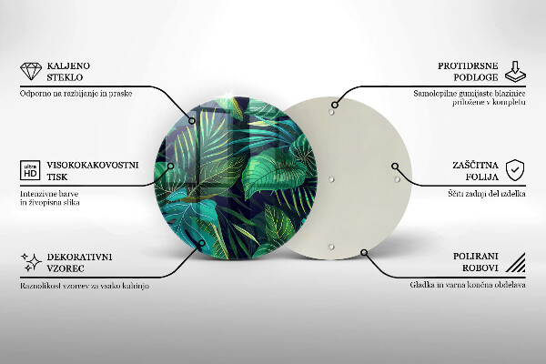 Tagliere in vetro Illustrazione delle foglie della giungla