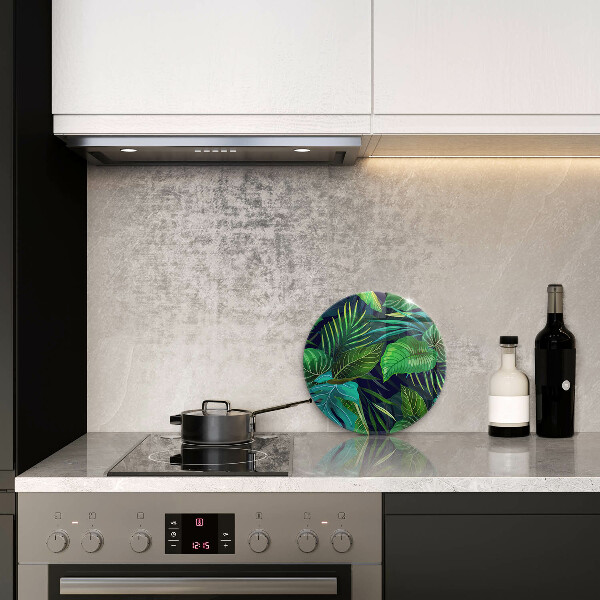 Tagliere in vetro Illustrazione delle foglie della giungla