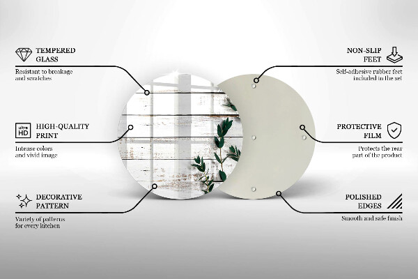 Tagliere in vetro Vecchie tavole e foglie