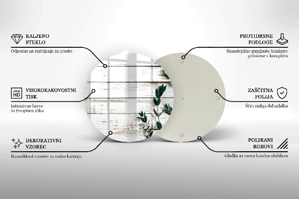 Tagliere in vetro Vecchie tavole e foglie