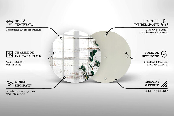 Tagliere in vetro Vecchie tavole e foglie