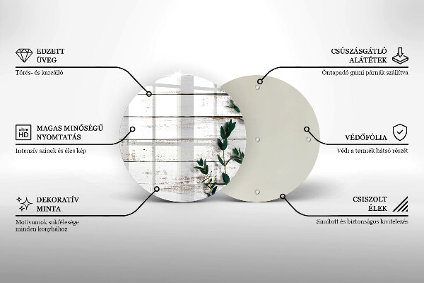 Tagliere in vetro Vecchie tavole e foglie