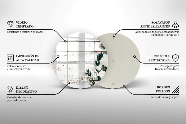 Tagliere in vetro Vecchie tavole e foglie