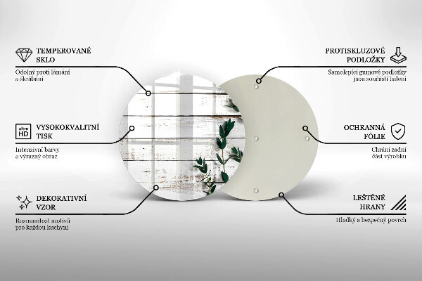 Tagliere in vetro Vecchie tavole e foglie