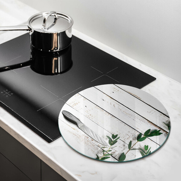 Tagliere in vetro Vecchie tavole e foglie