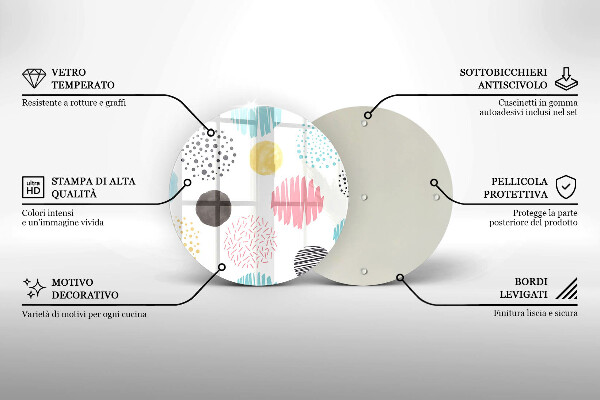 Tagliere in vetro Forme dipinte