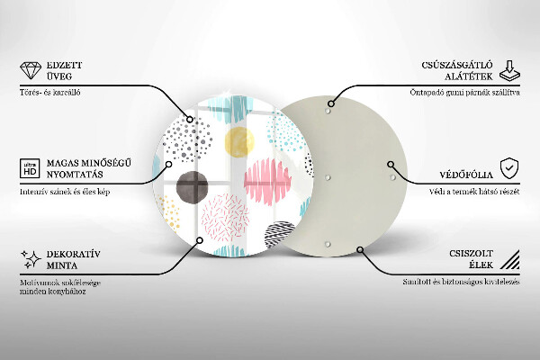 Tagliere in vetro Forme dipinte