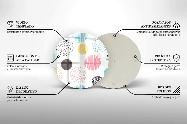 Tagliere in vetro Forme dipinte