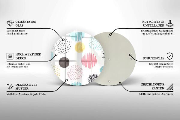 Tagliere in vetro Forme dipinte