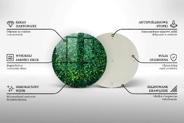 Tagliere in vetro Pianta con foglie piccole