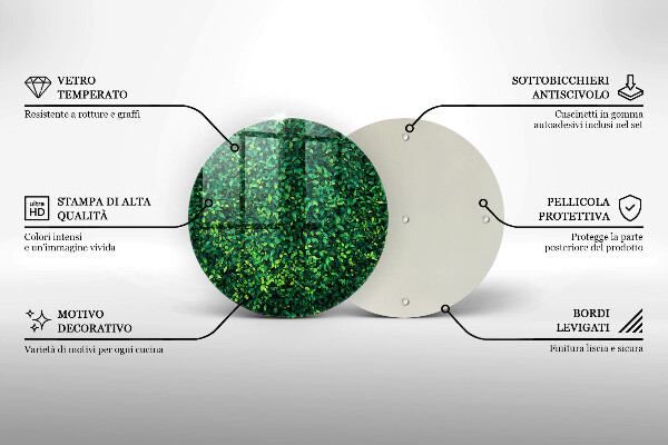 Tagliere in vetro Pianta con foglie piccole