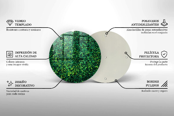 Tagliere in vetro Pianta con foglie piccole