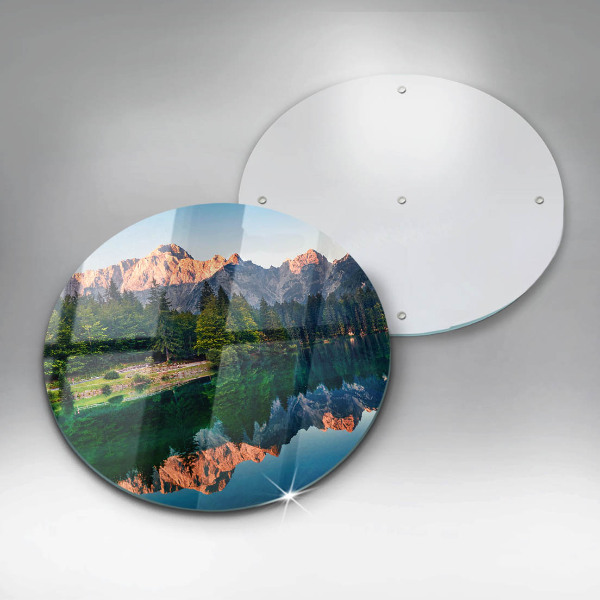 Tagliere in vetro Foresta e lago di montagna