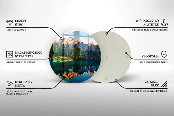 Tagliere in vetro Foresta e lago di montagna